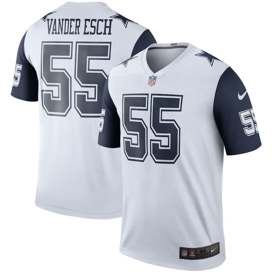 Men Dallas Cowboys #55 Leighton Vander Esch Nike White Color Rush Legend Player NFL Jersey